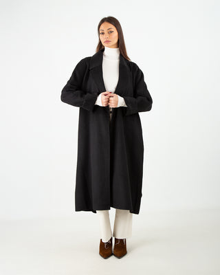 Cappotto Lana Lungo Nero