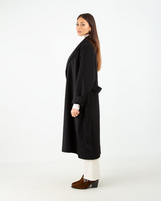 Cappotto Lana Lungo Nero