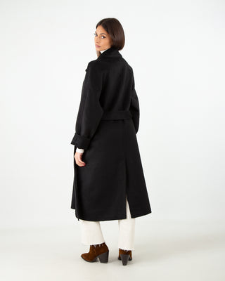 Cappotto Lana Lungo Nero