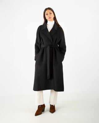 Cappotto Lana Lungo Nero