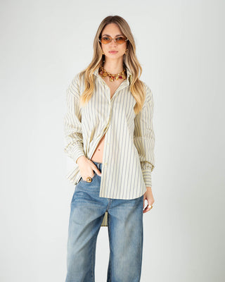 Camicia Over Righe Giallino