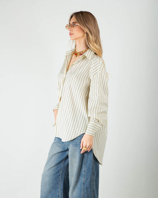 Camicia Over Righe Giallino