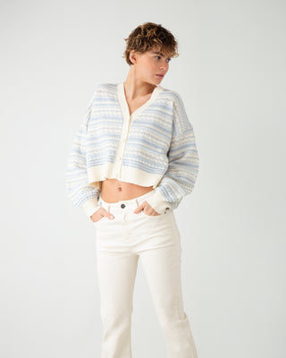 Cardigan Snow Bicolor Azzurro