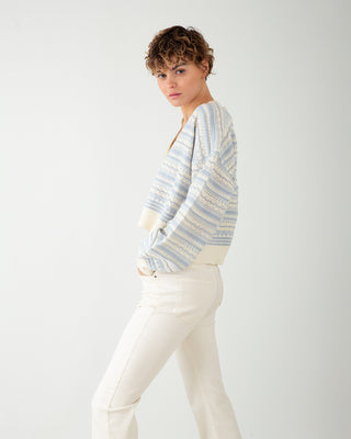 Cardigan Snow Bicolor Azzurro