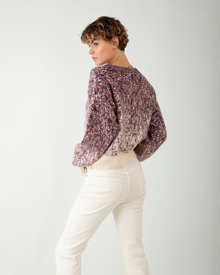 Maglione Bicolor Strass Burgundy