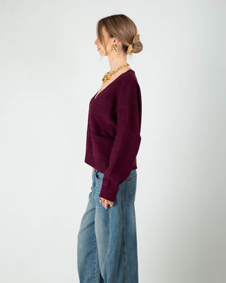 Cardigan Over con Taschine Burgundy