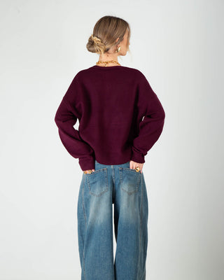 Cardigan Over con Taschine Burgundy