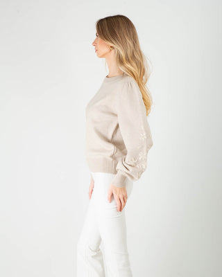 Maglia con Fiori Ricamati Beige