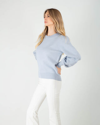 Maglia con Fiori Ricamati Azzurra