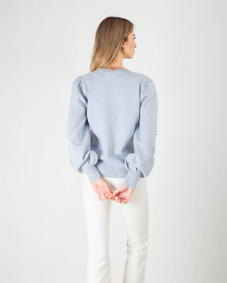 Maglia con Fiori Ricamati Azzurra