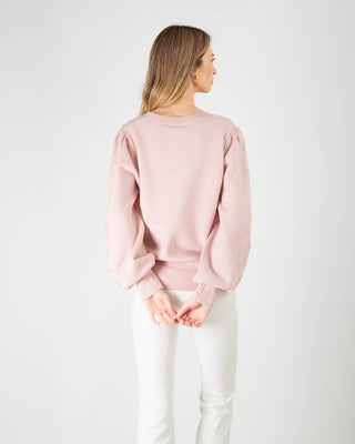 Maglia con Fiori Ricamati Rosa