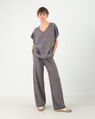 Completo in Maglia con Pailletes Grigio