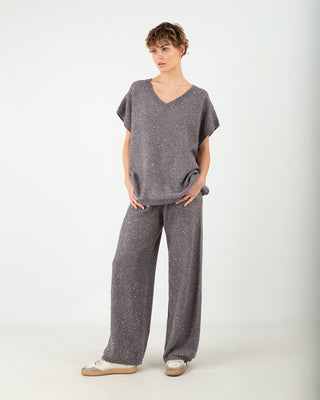 Completo in Maglia con Pailletes Grigio