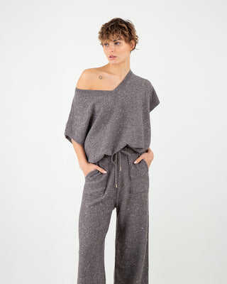 Completo in Maglia con Pailletes Grigio