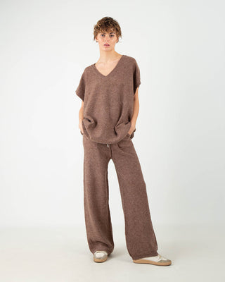 Completo in Maglia con Pailletes Marrone