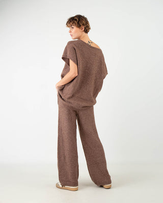 Completo in Maglia con Pailletes Marrone