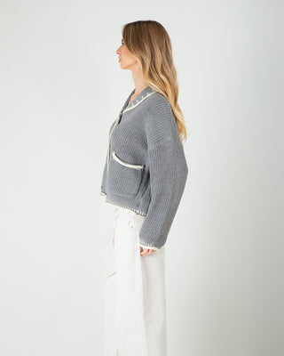 Cardigan Doppiopetto Grigio Perla