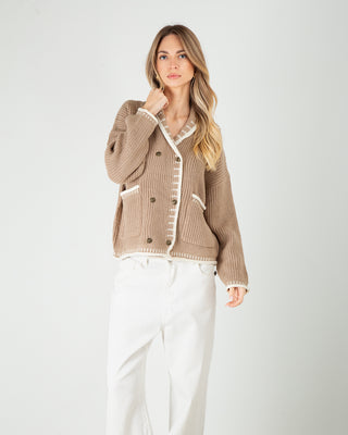 Cardigan Doppiopetto Taupe