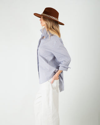 Camicia Popeline Quadri Azzurro Moro