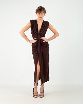 Abito Lungo Drappeggiato Moro