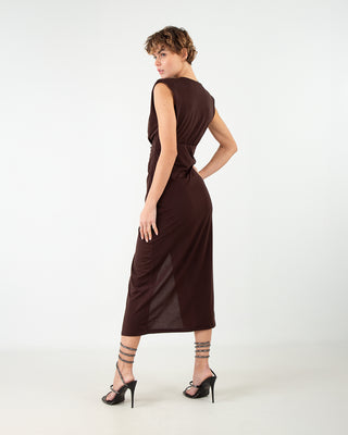 Abito Lungo Drappeggiato Moro