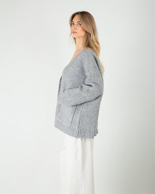 Maxi Cardigan Pesante Grigio Perla