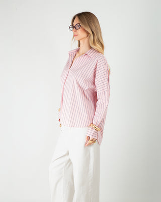Camicia Over Righe Rosa