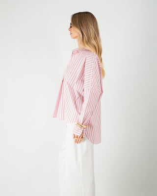 Camicia Over Righe Rosa