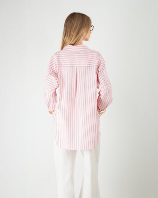 Camicia Over Righe Rosa