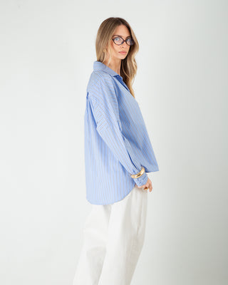 Camicia Over Righe Azzurro
