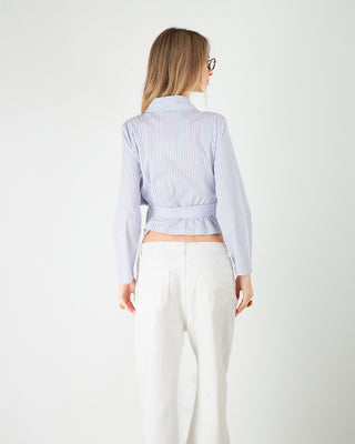 Camicia Popeline Incrociata Azzurro