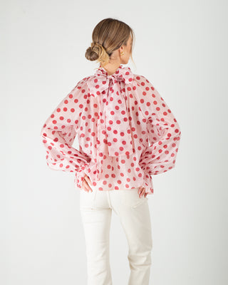 Blusa Fantasia Pois Rosa
