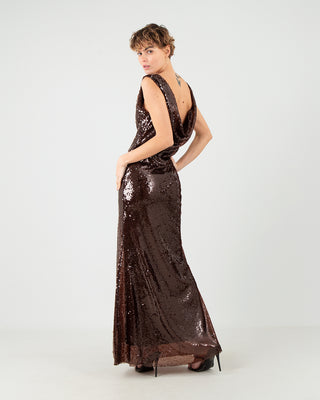 Abito Lungo Paillettes Moro