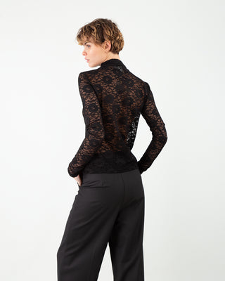 Maglia in Pizzo Nera