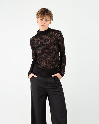 Maglia in Pizzo Nera