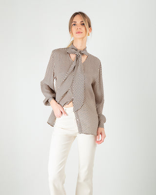 Camicia con Fiocco in Viscosa a Pois