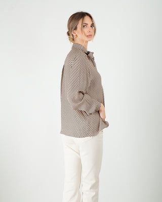 Camicia con Fiocco in Viscosa a Pois