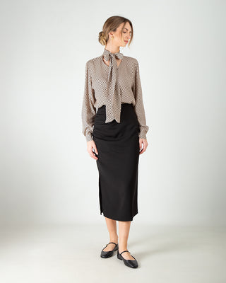 Gonna con Spacco Arricciata Nera