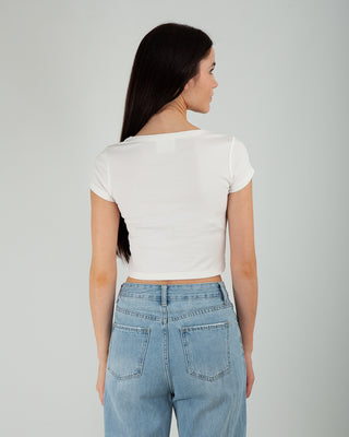 T-shirt Crop Panna