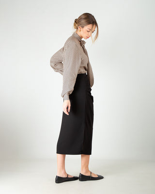 Gonna con Spacco Arricciata Nera