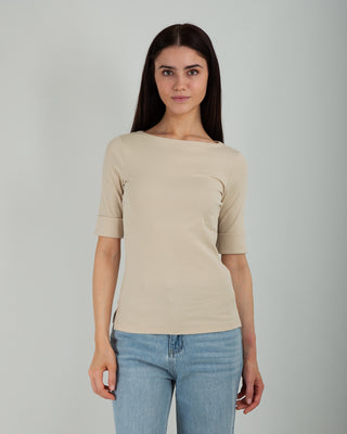 Maglia Anna Risvolto Beige