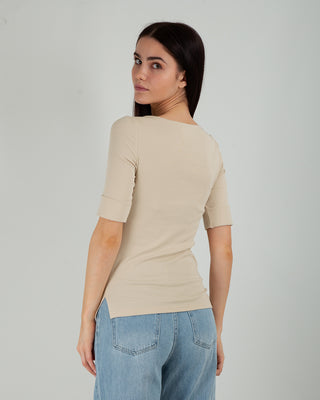 Maglia Anna Risvolto Beige