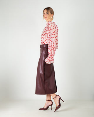 Gonna Lunga in Ecopelle Burgundy