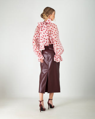 Gonna Lunga in Ecopelle Burgundy