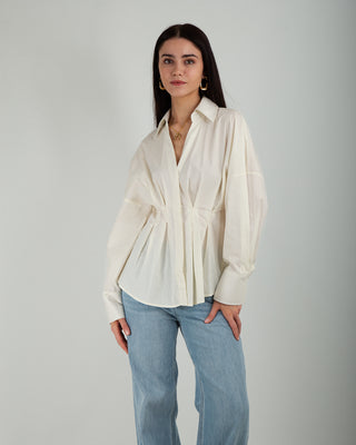 Camicia Arricciata in Vita Cream