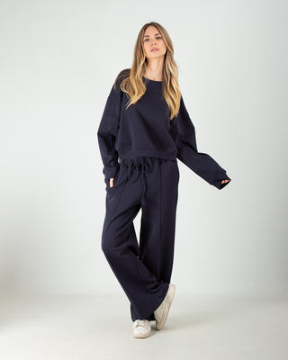 Tuta Scuba in Cotone Blue Navy