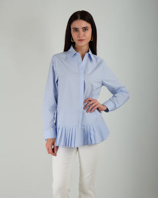 Camicia Plisse Light Blue