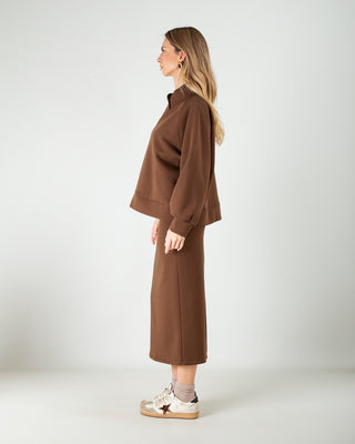 Set Coordinato Scuba in Cotone con Gonna Cioccolato