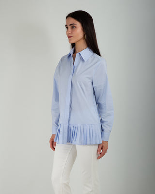 Camicia Plisse Light Blue