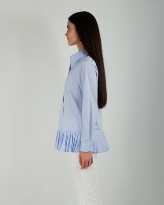 Camicia Plisse Light Blue
